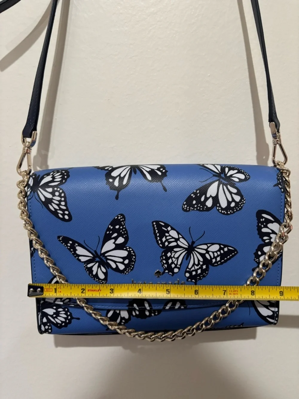 kate spade blue butterfly print crossbody bag